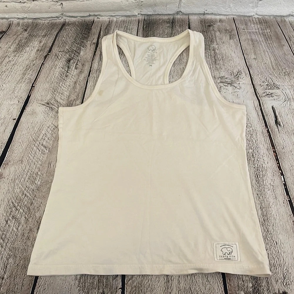 Ivory Ella white racerback tank top Medium